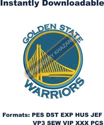 Golden state warriors logo embroidery design